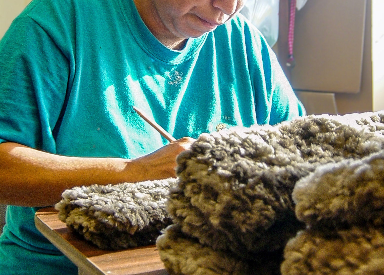 Finishing fur work on Dene Fur Clouds products
